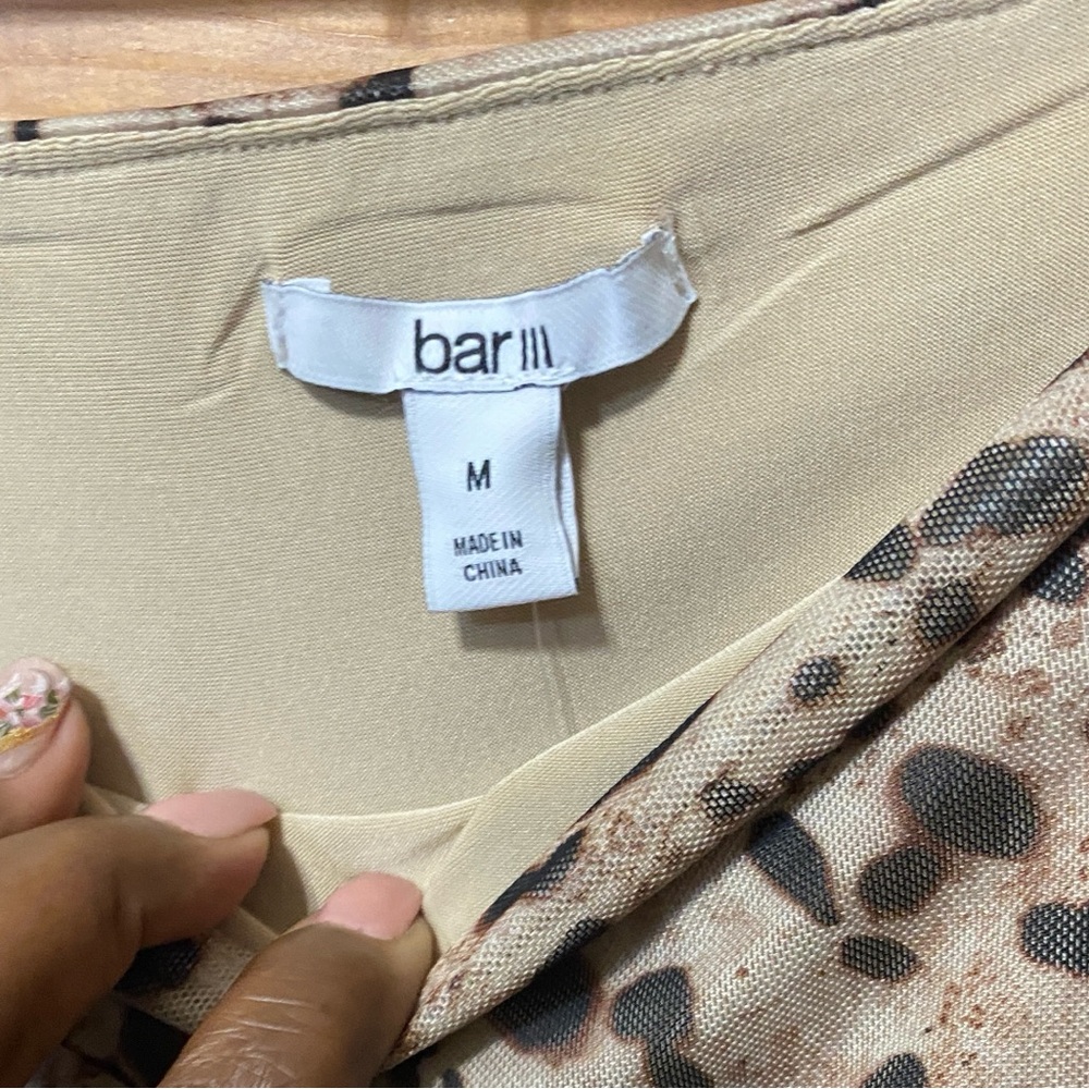 NWT Bar lll Leopard Print Mesh Pull-On Midi Skirt - Picture 4 of 6